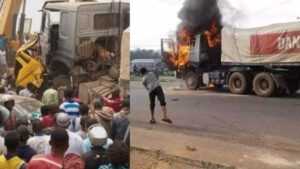 Camion de Dangote incendié