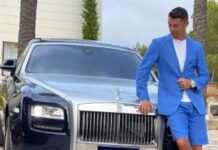 Cristiano Ronaldo montre sa Rolls Royce 2021 EWB Cristiano Ronaldo et sa Rolls Royce