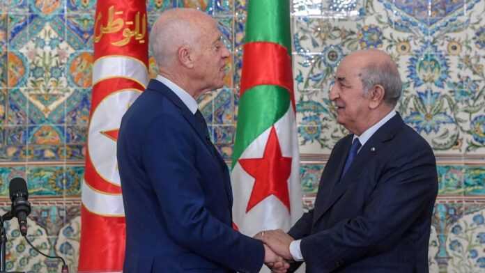 Le Président tunisien, Kaïs Saïed, et son homologue algérien, Abdelmadjid Tebboune