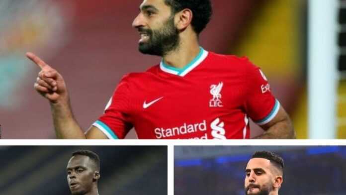 Salah (haut), Mendy (gauche) et Mahrez