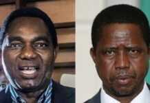 Hakainde Hichilema et Edgar Lungu