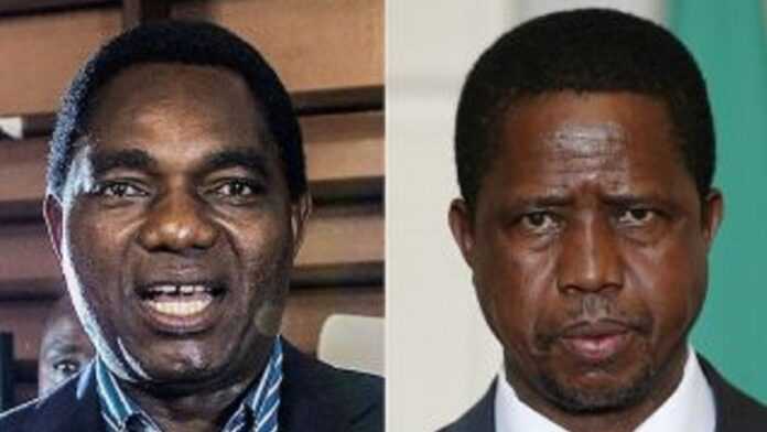 Hakainde Hichilema et Edgar Lungu