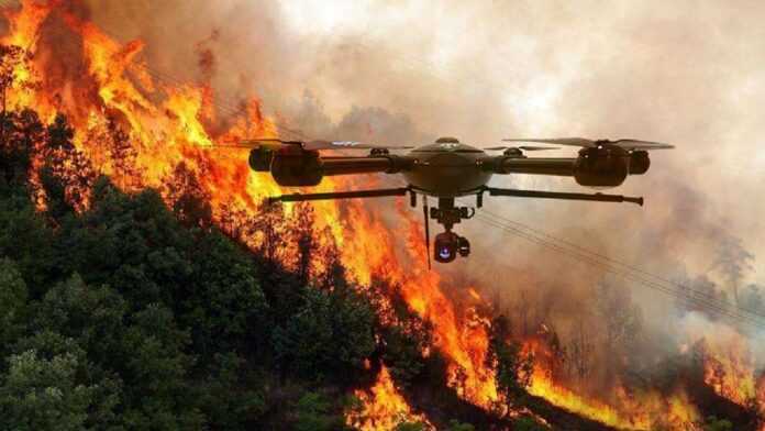 Incendie et drone