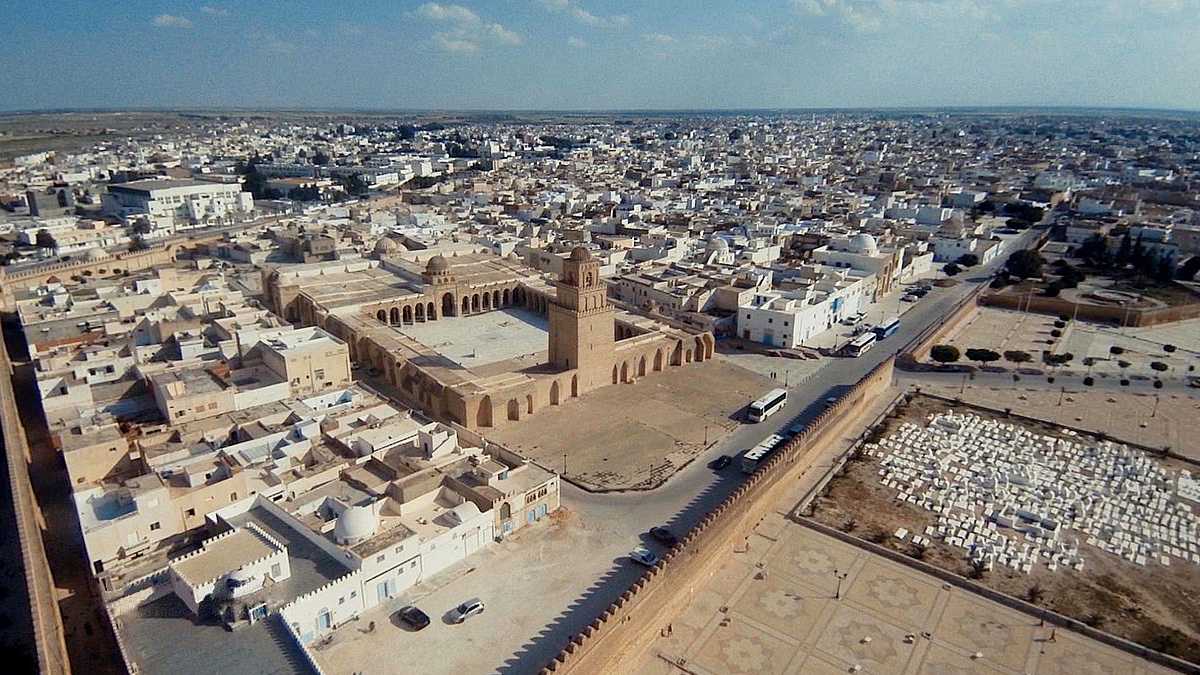 Vue aérienne de Kairouan, en Tunisie