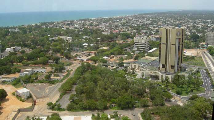 Vue aérienne de Lomé, la capitale du Togo