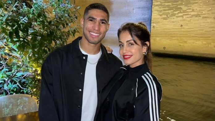 Achraf Hakimi et Hiba Abouk (31 oct 21)