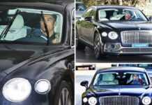 Ronaldo de retour à Manchester dans sa Bentley Flying Spur Ronaldo dans sa Bentley Flying Spur (19 nov 21)