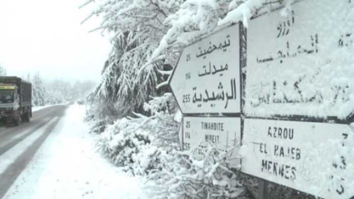 Chutes de neige au Maroc