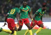 Les joueurs du Cameroun
