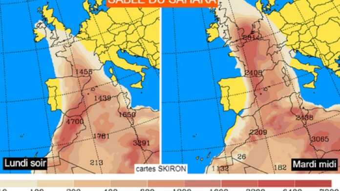 Carte sable du Sahara mardi 12 avril 2022