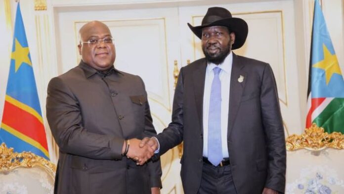 Les Présidents Félix Tshisekedi et Salva Kiir