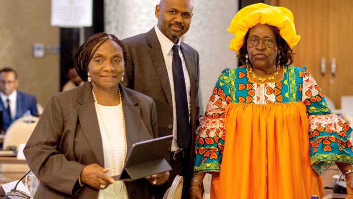 Shelter Afriquei Chairman Dr. Chii Akporji -Shelter Afriquei MD Mr Hann and Shelter Afrique VIce Chairman Mrs. Marie-Rose Dibong at the Ministerial and Board retreat