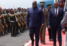 Félix Tshisekedi à son arrivée à Bujumbura