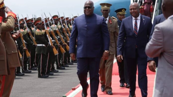 Félix Tshisekedi à son arrivée à Bujumbura