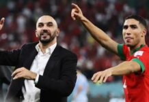 Walid Regragui et Achraf Hakimi