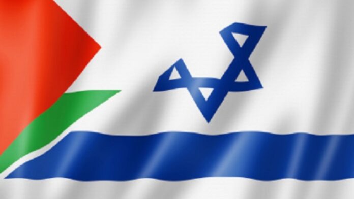 Drapeaux de la Palestine et d'Israël