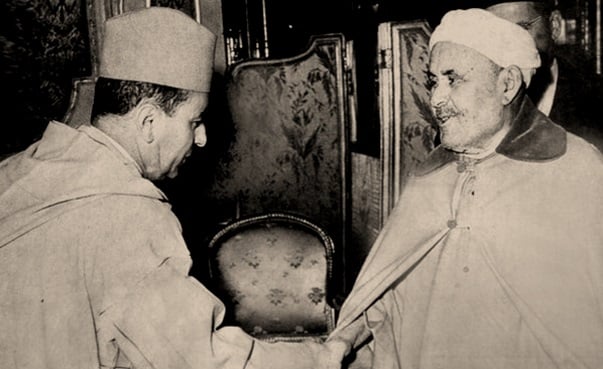 Le Roi Mohammed V et Abdelkrim El Khattabi au Caire en Juin 1959