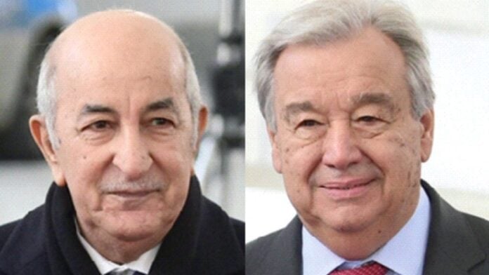 Abdelmadjid Tebboune et Antonio Guterres