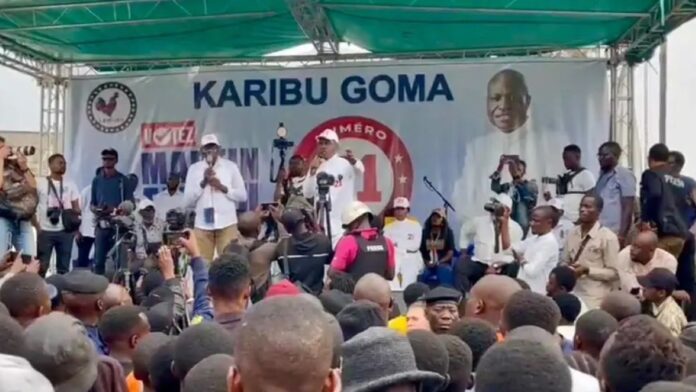 Martin Fayulu en meeting à Goma