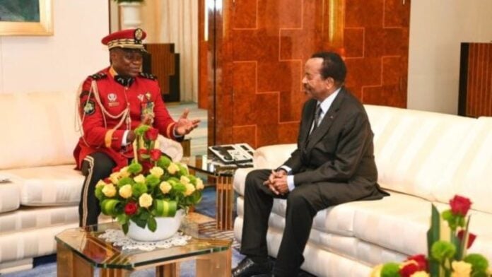 Brice Oligui Nguema du Gabon et Paul Biya du Cameroun