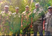 RDC : la tenue de guerre de Corneille Nangaa ! le Co-fondateur Adam CHALWE MUNKUTU, le Colonel Dieudonné Padiri, le Coordonnateur Corneille Nangaa, Communicant Lawrence Kanyuka et le Colonel le Colonel John IMANI NZENZE