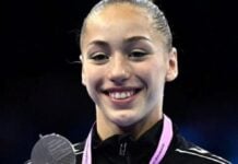 La gymnaste algérienne Kaylia Nemour