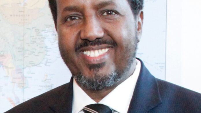 Hassan_Sheikh_Mohamud_2013 Secretary of State Justine Greening and President Hassan Sheikh Mohamud of Somalia