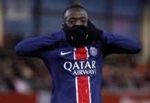 Mahamadou Sangaré sous le maillot du PSG