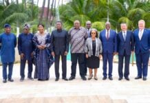 Faure Gnassingbé entouré de ses hôtes, ce samedi à Lomé