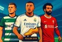 illustration Soulier d'Or Gyökeres, Kylian Mbappé et Mohamed Salah