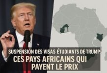 Illustration Trump et restriction des étudiants africains