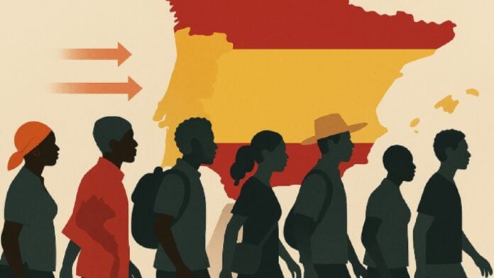 Régularisation des migrants en Espagne Illustration Régularisation des migrants en Espagne Illustration