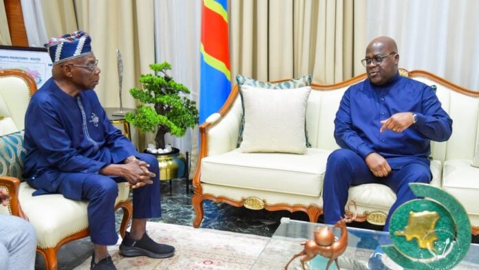 Olusegun Obasanjo reçu en audience, ce mercredi 25 juin par Félix Tshisekedi Olusegun Obasanjo reçu en audience, ce mercredi 25 juin par Félix Tshisekedi