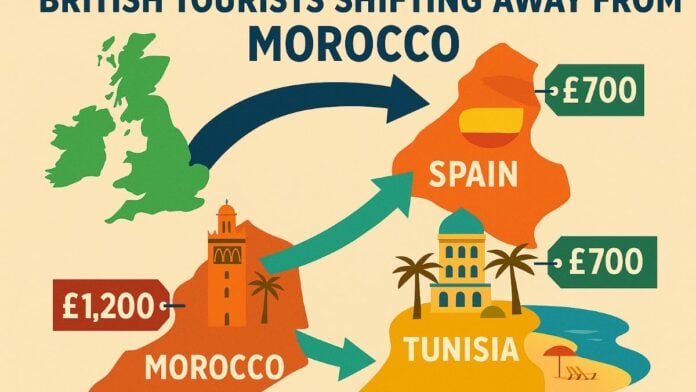 Illustration IA Tourisme britannique au Maghreb Illustration IA Tourisme britannique au Maghreb