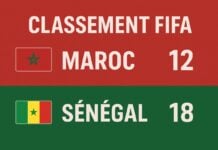 Classement FIFA Maroc et Sénégal