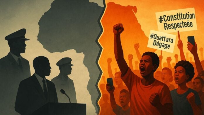 @afrik.com Illustration Contestation Ouattara @afrik.com Illustration Contestation Ouattara