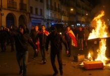 Illustration par IA violence raciste en Espagne