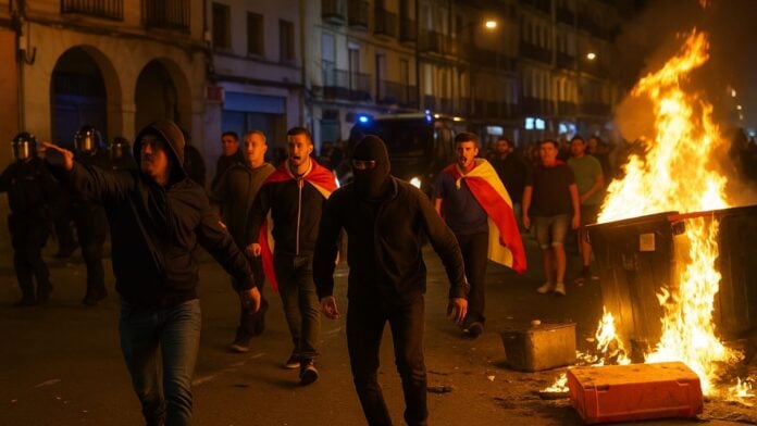 Illustration par IA violence raciste en Espagne Illustration par IA violence raciste en Espagne