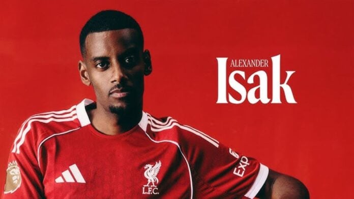 Alexander Isak sous le maillot de Liverpool Alexander Isak sous le maillot de Liverpool