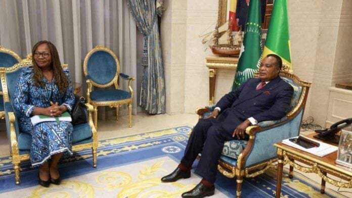 Denis Sassou Nguesso, président de la République du Congo, et Marie-Laure Akin-Olugbade Denis Sassou Nguesso, président de la République du Congo, et Marie-Laure Akin-Olugbade