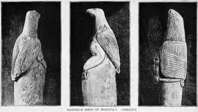 Soapstone birds on pedestals Zimbabwe