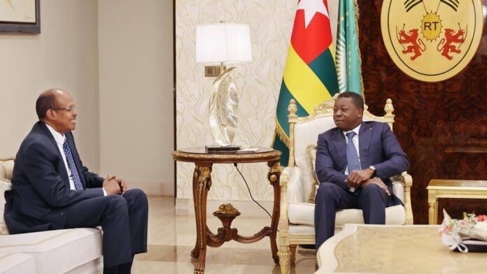 Faure Gnassingbé et Mahmoud Ali Youssouf à Lomé, ce jeudi 15 janvier 2026