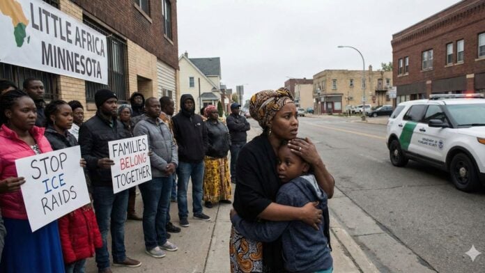 Stop ICE raids Illustration