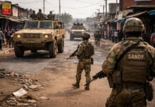 Afrique du Sud : les blindés de l’armée investissent les quartiers de Johannesburg pour défier les gangs Afrique du Sud - Johannesburg - Blindés