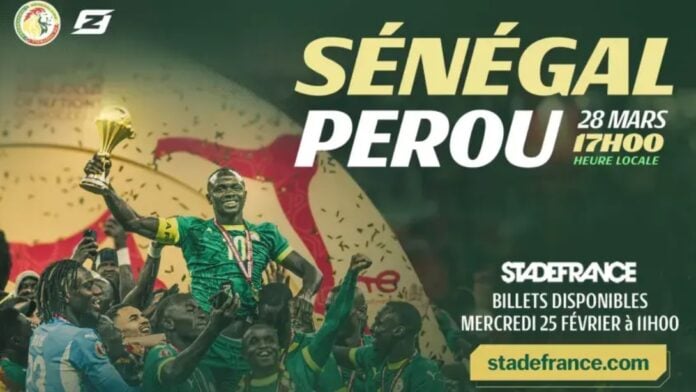 Sénégal-Pérou : 60 000 fans attendus au Stade de France pour défier la CAF avec le trophée de la CAN Sénégal Pérou au Stade de France