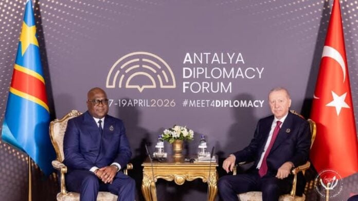Félix Tshisekedi et Recep Tayyip Erdoğan, ce samedi 18 avril 2026
