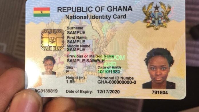 Ghana carte d'identité - paiement sans carte bancaire