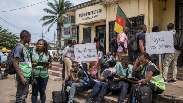 Illustration sit-in à Douala III des agents recenseurs Illustration sit-in à Douala III des agents recenseurs