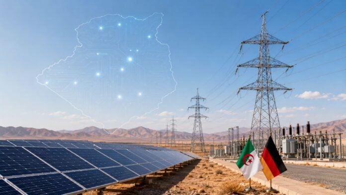digienr-algerie-allemagne-numerisation-reseau-solaire Panneaux solaires et réseau électrique en Algérie, symbole du projet algéro-allemand DigiEnR