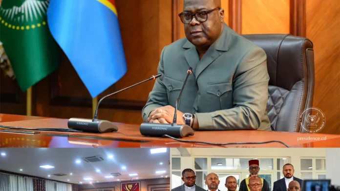 Félix Tshisekedi et les leaders religieux RDC : À la Cité de l'UA, Tshisekedi décroche l'onction des chefs religieux pour son dialogue national